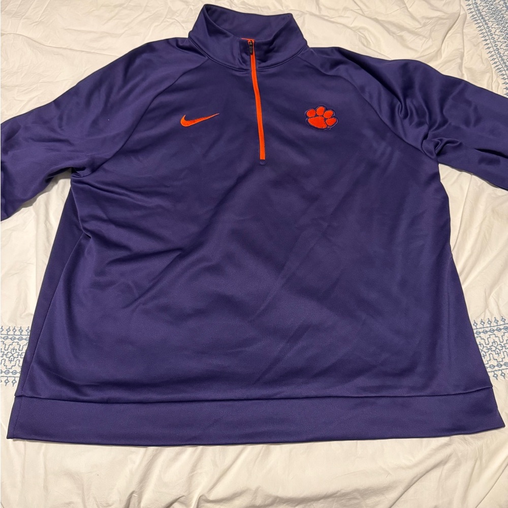 Clemson men’s Nike Purple and Orange Quarter-Zip Top